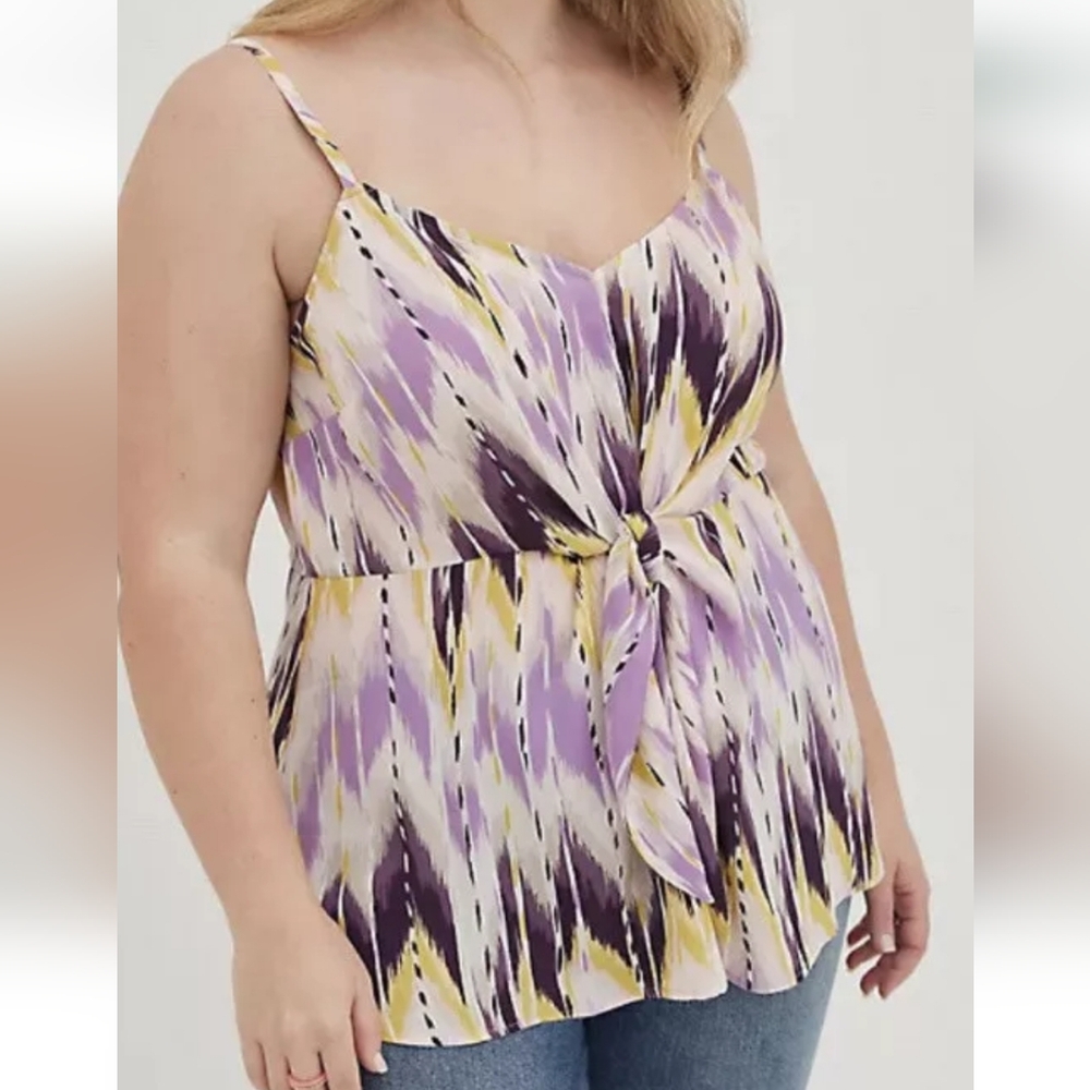 Torrid The Tie Front Peplum Blouse